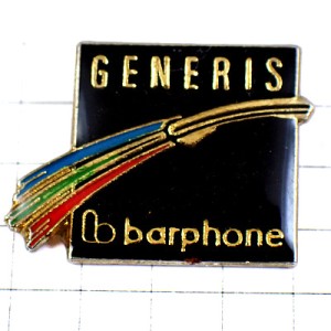 ピンバッジ・黒い電話機バルフォン光ファイバー