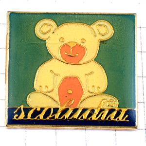 ピンバッジ・クマのぬいぐるみ白い熊テディベア