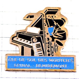 ピンバッジ・ピアノ音楽サックス楽器キーボード