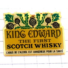ピンバッジ・キングエドワード酒スコッチウイスキー薊アザミの花 KING-EDWARD SCOTCH WHISKY SCOTLAND