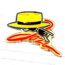 ピンバッジ・ジャズ音楽サングラス黄色い帽子カンカン帽メガネ眼鏡