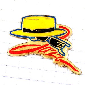 ピンバッジ・ジャズ音楽サングラス黄色い帽子カンカン帽メガネ眼鏡