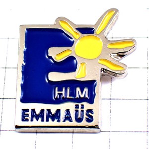 ピンバッジ・太陽エマウス慈善事業アベピエール司祭 EMMAUS PEACE FRANCE