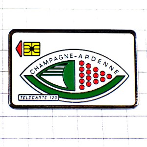 ピンバッジ・シャンパーニュ葡萄酒ピンク色ブドウの房テレフォンカード