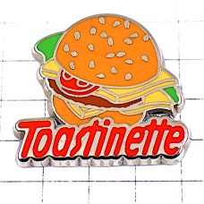 ピンバッジ・ハンバーガーチーズやトマト野菜 HAMBURGER TOASTINETTE FRANCE