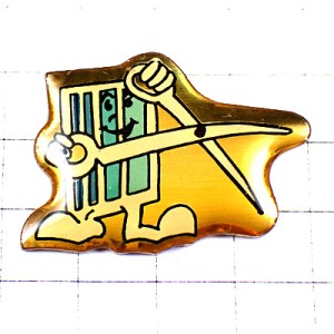 ピンバッジ・美容師さんのハサミ白い鋏道具