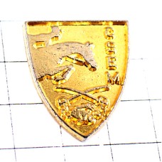 ピンバッジ・軍事馬術学校ゴールド金色紋章