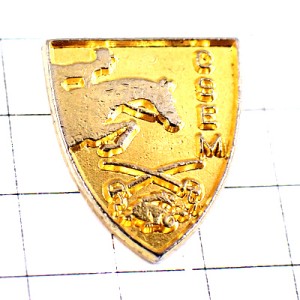 ピンバッジ・軍事馬術学校ゴールド金色紋章