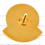 ピンバッジ・テニス選手レシーブ金色ラケット球ボール