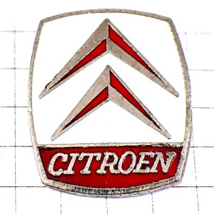 ピンバッジ・シトロエン車エンブレム赤いロゴ銀色シルバー CITROEN FRANCE