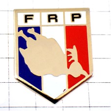 ピンバッジ・ニワトリ鶏肉トリコロール青白赤エンブレム国旗色紋章 FRP TRICOLORE FRANCE ピンバッジ・ニワトリ鶏肉トリコロール青白赤エンブレム国旗色紋章 FRP TRICOLORE FRANCE