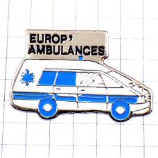 ピンバッジ・白い救急車ブルー青いマーク救急医療 EUROP-AMBULANCE FRANCE ピンバッジ・白い救急車ブルー青いマーク救急医療 EUROP-AMBULANCE FRANCE