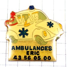 ピンバッジ・ワーゲンビートル救急車ブルー青いマーク緊急輸血救急医療