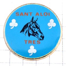 ピンバッジ・黒馬うま三つ葉のクローバー SANT-ALOI-TRES ピンバッジ・黒馬うま三つ葉のクローバー SANT-ALOI-TRES