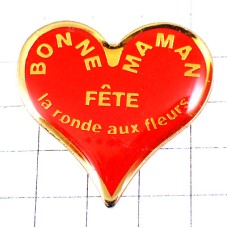 ピンバッジ・母の日ハート大好き BONNE-FETE-MAMAN HEART FRANCE