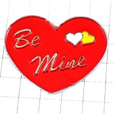 ピンバッジ・私のものでいてバレンタイン赤ハート型 VALENTINES HEART BE-MINE