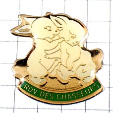 ピンバッジ・白兎ウサギ２匹