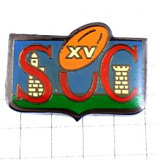 ピンバッジ・ラグビーボール球お城の塔SC紋章 SCC RUGBY FRANCE