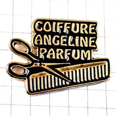 ピンバッジ・ハサミとクシ美容師の道具 ANGELINE-COIFFURE FRANCE