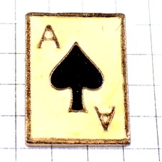 ピンバッジ・スペードのエースＡトランプ札カード CARDGAME CARDGAME-AS PIQUE