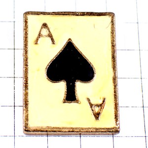 ピンバッジ・スペードのエースＡトランプ札カード
