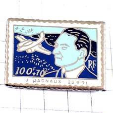 ピンバッジ・ダグノー飛行機パイロット郵便切手型ラポスト