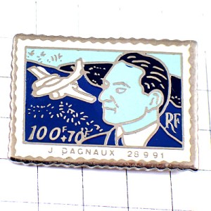 ピンバッジ・ダグノー飛行機パイロット郵便切手型ラポスト ピンバッジ・ダグノー飛行機パイロット郵便切手型ラポスト