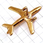 ピンバッジ・飛行機ゴールド金色旅客機立体型