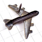 ピンバッジ・飛行機ブロンズ色旅客機立体型