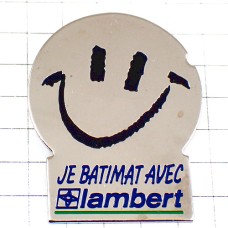 ピンバッジ・ニコちゃんマーク笑顔シルバー銀色 SMILEY LAMBERT