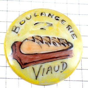 ピンバッジ・バゲット木のまな板パン屋さんブーランジェリー陶磁器製リモージュ焼