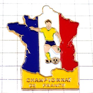 ピンバッジ・サッカー選手フランスチャンピオン国旗色フランス型