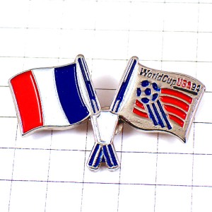 ピンバッジ・フランス国旗ワールドカップ大会サッカー/USA FLAG FRANCE WORLD-CUP USA-1990