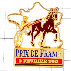 ピンバッジ・競馬二輪馬車フランス賞 PRIX-DE-FRANCE FEVRIER-1992 SULKY