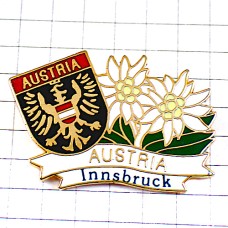 ピンバッジ・チロルのエーデルワイス花オーストリア紋章 AUSTRIA INNSBRUCK EDELWEISS