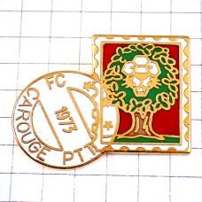 ピンバッジ・大きな木の郵便切手型ラポスト消印付き