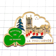 ピンバッジ・三つ葉のクローバー赤い花カトリック教会 LA-PROVIDENCE FRANCE