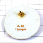 ピンバッジ・テニス選手リモージュ焼テニスコート陶磁器製