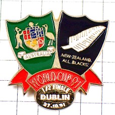 ピンバッジ・ラグビー世界大会ワールドカップ紋章オーストラリア黒オールブラックス1991年 AUSTRALIA NEW-ZEALAND IRELAND WORLDCUP RWC RWC-1991 DUBLIN ALL-BLACKS ピンバッジ・ラグビー世界大会ワールドカップ紋章オーストラリア黒オールブラックス1991年 AUSTRALIA NEW-ZEALAND IRELAND WORLDCUP RWC RWC-1991 DUBLIN ALL-BLACKS