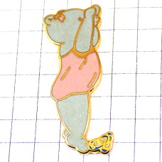 ピンバッジ・オペラ座の熊ダンサーバレエ踊りピンク色レオタード BALLET OPERA PARIS FRANCE