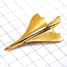 ピンバッジ・金色コンコルド音速飛行機ゴールド立体型 CONCORDE AIR-FRANCE BRITISH-AIRWAYS FRANCE ENGLAND