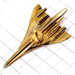 ピンバッジ・金色コンコルド音速飛行機ゴールド立体型 CONCORDE AIR-FRANCE BRITISH-AIRWAYS FRANCE ENGLAND