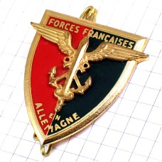 ブローチ・剣と翼とイカリ紋章ミリタリー在ドイツフランス軍 FFA FORCES-FRANCAISES-EN-ALLEMAGNE GERMANY FRANCE