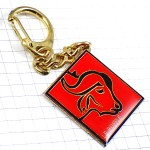 キーホルダー・赤い牛うし干支ウシ丑年