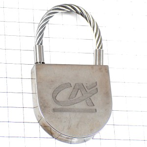 キーホルダー・ＣＡクレディアグリコル銀行シルバー銀色錠前