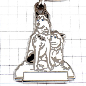 キーホルダー・シベリアンハスキー犬ブルー青い目
