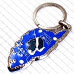 キーホルダー・コルシカ島のシンボル兵士の横顔ブルー青 CORSICA ISLAND MAP MAURE CORSE FRANCE