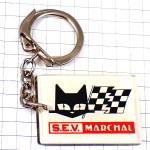 キーホルダー・クロネコ黒猫カー用品店チェッカーフラッグ旗 MARCHAL CAT CATALUX FLAG