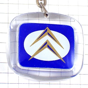 キーホルダー・シトロエン車マルセイユのガレージ青ブルー