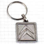 キーホルダー・シトロエン車エンブレム銀色シルバーロゴ CITROEN FRANCE